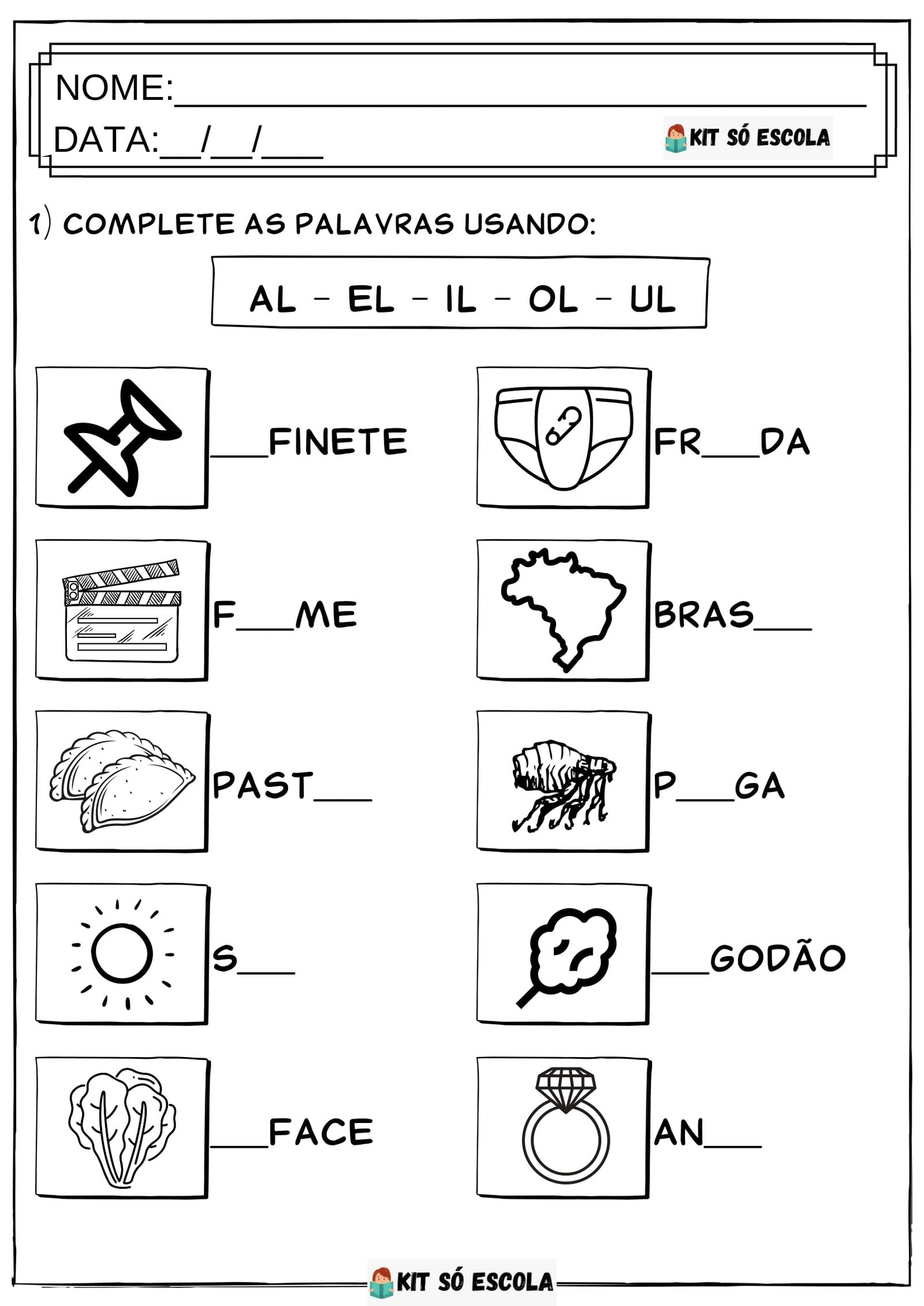 Atividades com Sílabas Simples e Complexas - Atividades Escolares