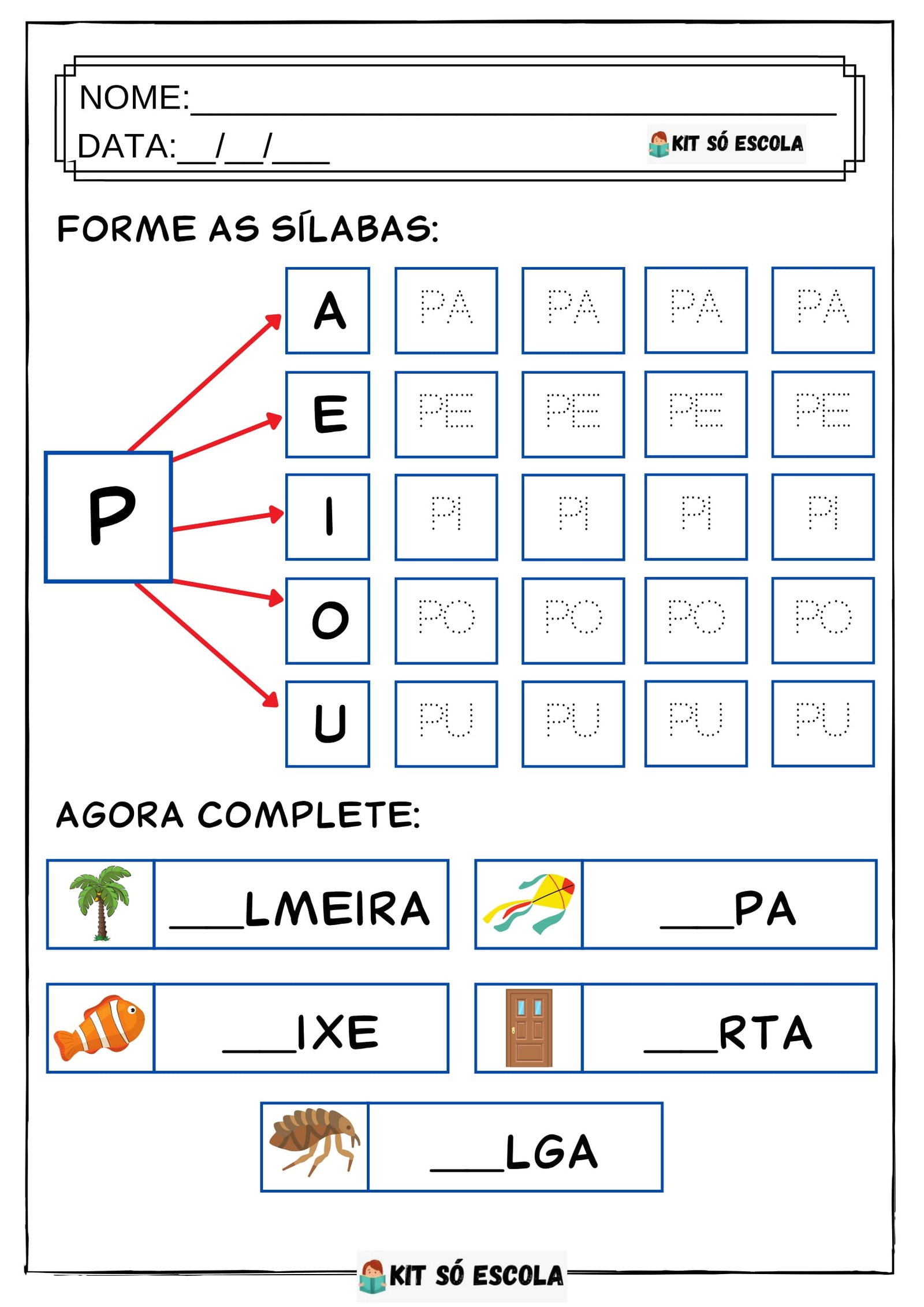 Só Escola - Cartazes Silabas Complexas Ilustrado