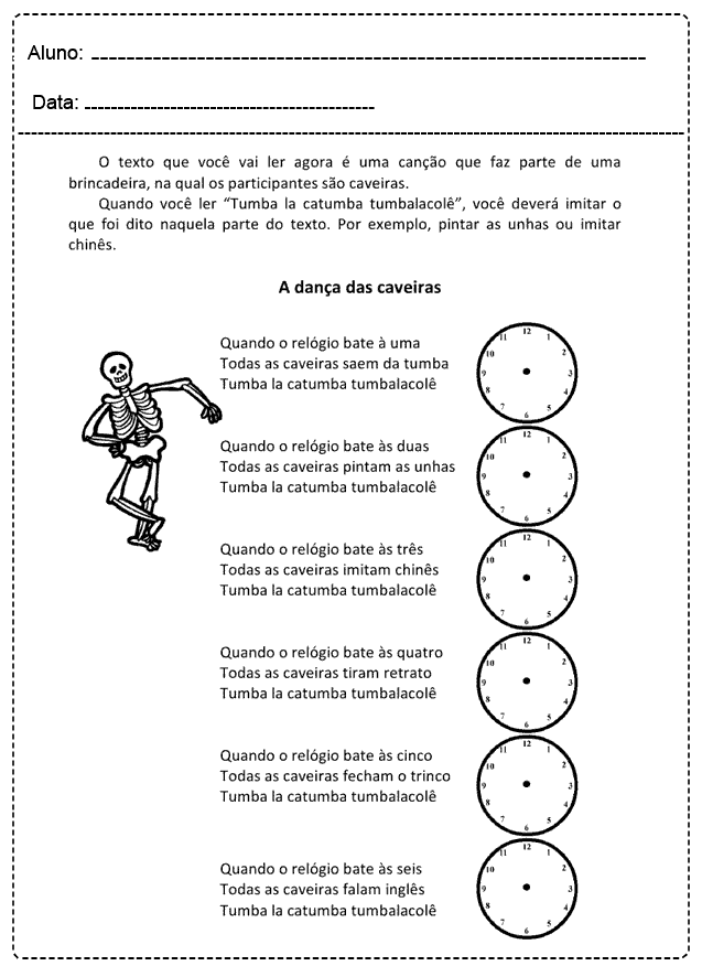 Relógio Letra A Atividade para Educação Infantil