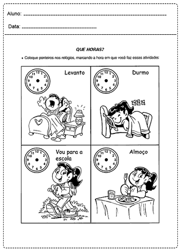 Relógio Letra A Atividade para Educação Infantil