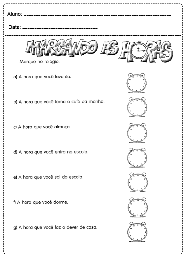 Relógio Letra A Atividade para Educação Infantil