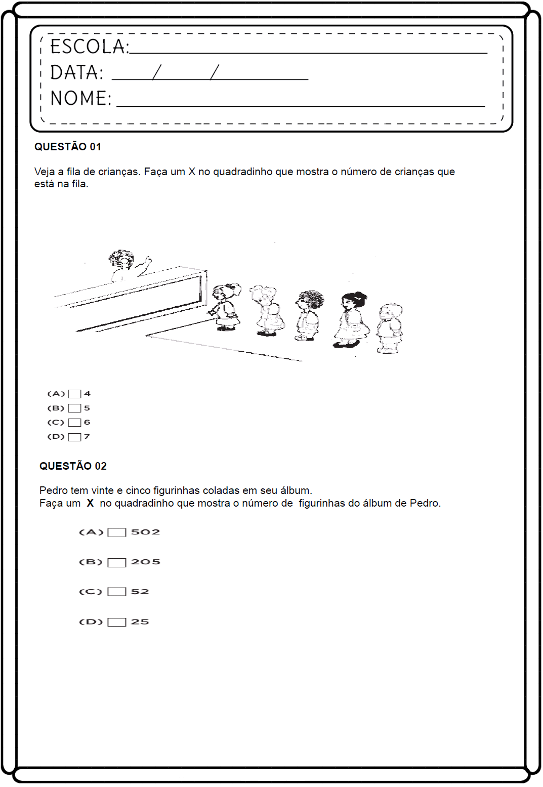 Atividades de Matemática 3° Ano para Imprimir