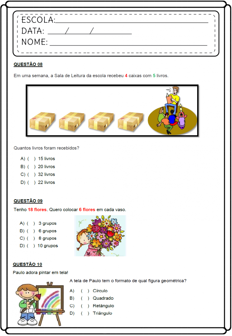 Atividades De Matemática 3 Ano Do Ensino Fundamental